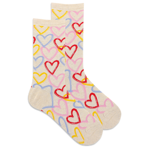 HOTSOX Women's Graffiti Hearts Crew Sock