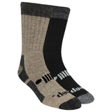 Two pairs of black and gray socks on a white background