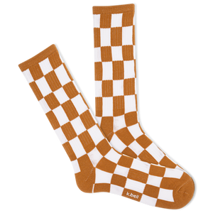 K.Bell Men's L.A. Checkerboard Active Crew Sock