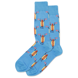 HOTSOX Men's Fourth of July Hot Dog Crew Socks