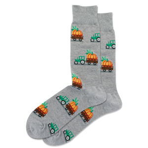 HOTSOX Men's Pumpkin Hayride Crew Socks