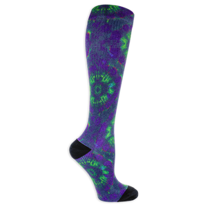 Dr. Scholl's Women's Graduated Compression Tie Dye Print Knee High Socks 1 Pair Pack - Light Compression, Sophisticated Style