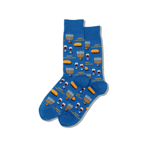 HOTSOX Men's Happy Challah Days Crew Socks