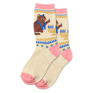 HOTSOX Kid's Hanukkah Cat Crew Socks