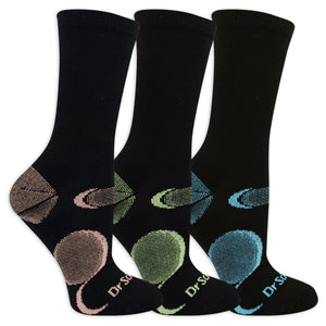 Dr. Scholl’s Women’s Performance Crew Socks 3 Pair Pack - Arch Support, Cushioned Comfort