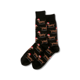 HOTSOX Men's Christmas Dachshunds Crew Socks