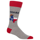 Gray sock with Texas design on a white background thumbnail