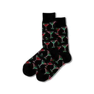 HOTSOX Men's Christmas Cocktails Crew Socks