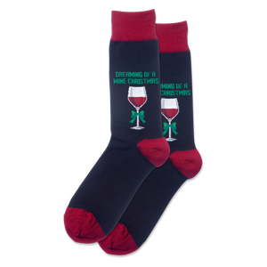 HOTSOX Men's Dreaming Of A Wine Xmas Crew Socks