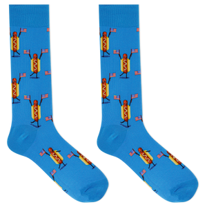 HOTSOX Men's Fourth of July Hot Dog Crew Socks