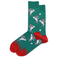 Men's Shark with Santa Hat Crew Socks