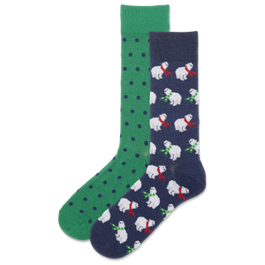 HOTSOX Men's Polar Bears Crew Sock