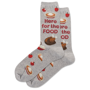 HOTSOX Women's Here For The Food Crew Socks