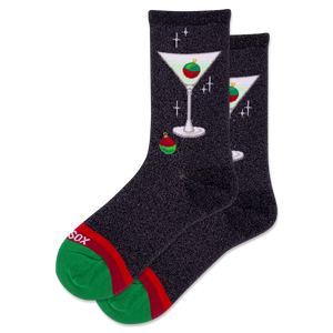 HOTSOX Women's Metallic Martini Crew Sock