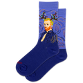 Pair of socks with a Van Gogh painting and rhinestones on a white background