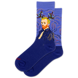 Pair of socks with a Van Gogh painting and rhinestones on a white background thumbnail