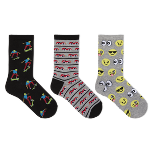 HOTSOX Kid's Assorted Car Emoji Socks