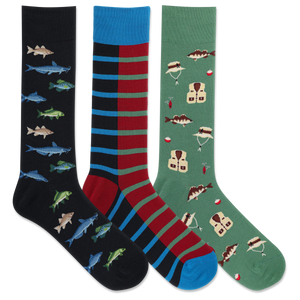 HOTSOX Men's Fishing Crew Socks 3 Pair Pack