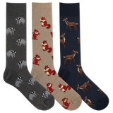 HOTSOX Men's Woodland Animals Crew Sock 3 Pair Gift Box