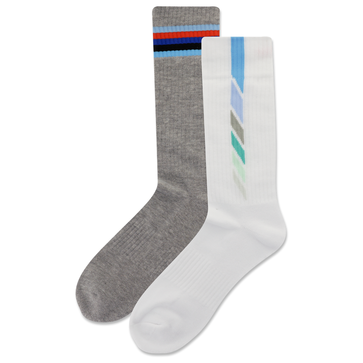 Men's Dashed Vertical Stripe Crew Socks 2-Pack