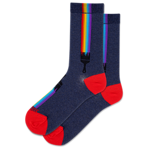 HOTSOX Women's Rainbow Brush Crew Socks