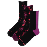 HOTSOX Women's Snake Dot Crew Sock 3 Pack