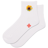 HOTSOX Women's Embroidered Sunflower Ankle Sock