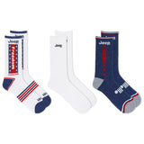 Three pairs of Jeep socks with patriotic designs on a white background thumbnail
