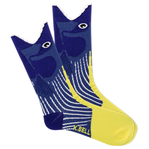 K.Bell Women's Metallic Fish Open Mouth Crew Socks