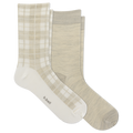 Two pairs of crew socks from k.bel1, displayed overlapping on a solid white background.