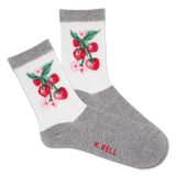 K.Bell Women's Sheer Strawberry Vine Crew Sock