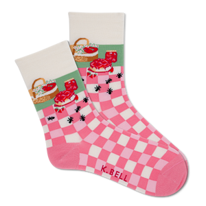 K.Bell Women's Strawberry Picnic Crew Sock