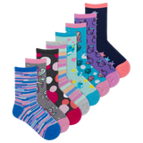 K.Bell Kid's Mystical Girls Crew Sock 8 Pack