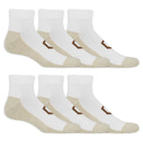 Set of white socks with beige toes and brown Copper Sole logo on a white background