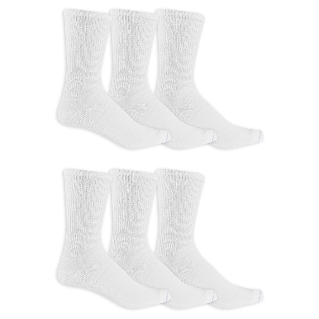Set of six white socks on a white background