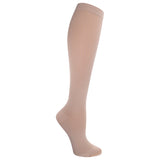 Beige knee-high sock on a white background