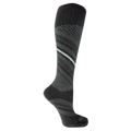 Dr. Scholl's women's black compression socks featuring an abstract white striped pattern.