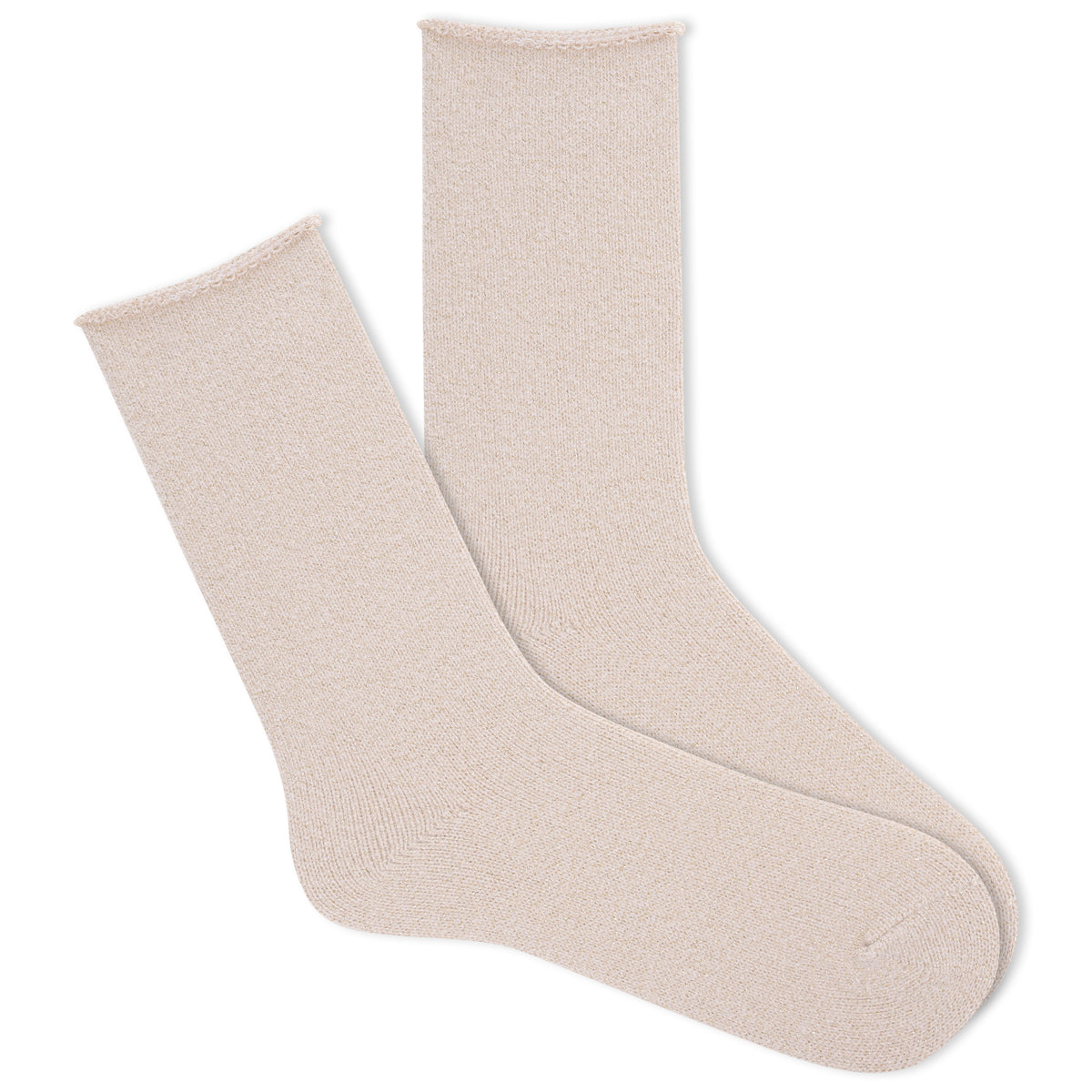 K.Bell Women's Supersoft Ivory Sparkle Roll Top Sock