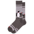 Charcoal Heather HOTSOX Men's Penguin Crew Sock , 1 Pair Pack