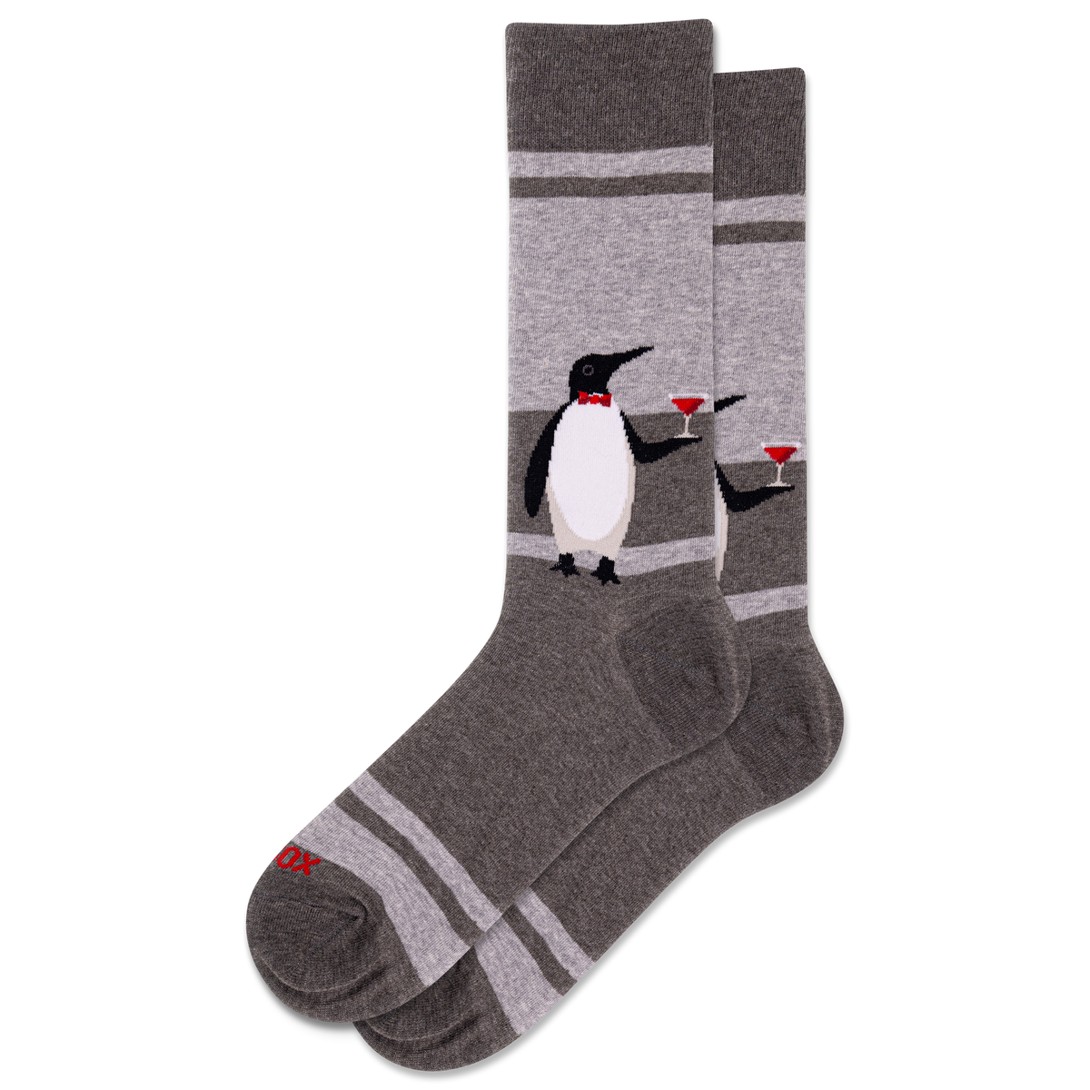 Charcoal Heather HOTSOX Men's Penguin Crew Sock , 1 Pair Pack