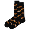 Black HOTSOX Men's Pizza Sloth Crew Socks