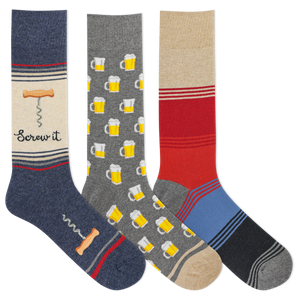 HOTSOX Men's Screw Socks It Crew Socks 3 Pair Pack