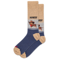 Blue sock with a dachshund graphic and 'HOWDY' text on a white background