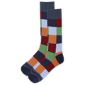 Colorful checkered sock on a white background