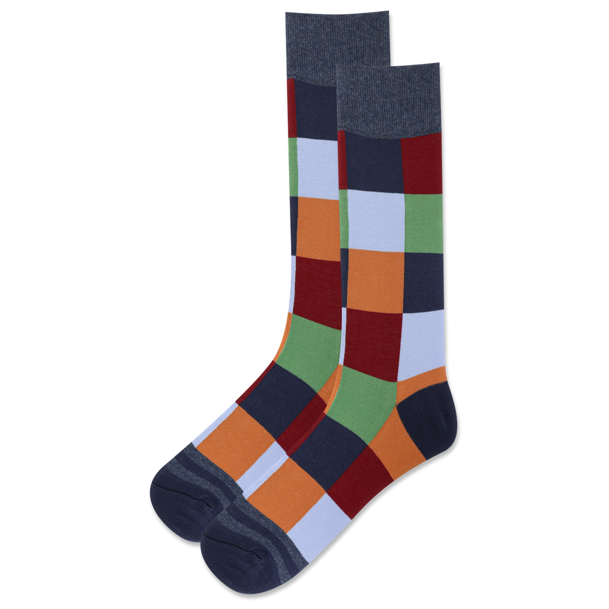 Colorful checkered sock on a white background