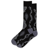 Black socks with gray pattern on a white background