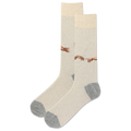 Pair of socks with a design on a white background