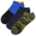Olive HOTSOX Men's Camouflage Low Cut 3 Pack Socks