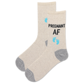 Natural Melange HOTSOX Women's Pregnant AF Crew Sock