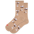 Beige socks with cocktail glass and espresso martini design on a white background